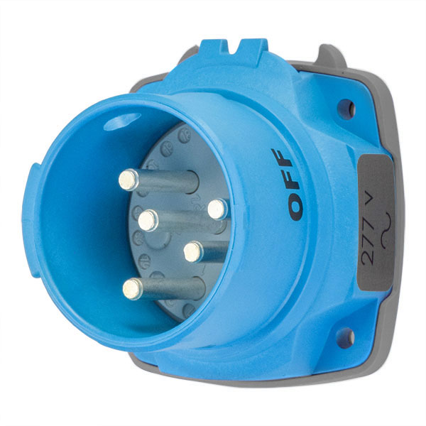 63-38045-972 - DSN30 INLET POLY BLUE SIZE 2 TYPE 4X IP 69 1P+N+G 30A 277 VAC 60 Hz +2 AUX